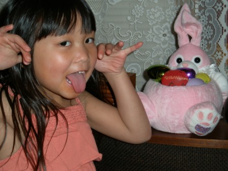 Silly Kasen and a bunny